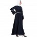 Embroidered Pintuck abaya- Navy Blue Embroidered Pintuck abaya- Navy Blue