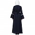 Embroidered Pintuck abaya- Navy Blue Embroidered Pintuck abaya- Navy Blue