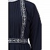 Embroidered Pintuck abaya- Navy Blue Embroidered Pintuck abaya- Navy Blue