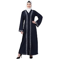 Navy blue Front open embroidery abaya Navy blue Front open embroidery abaya