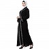 Black Front open embroidery abaya Black Front open embroidery abaya