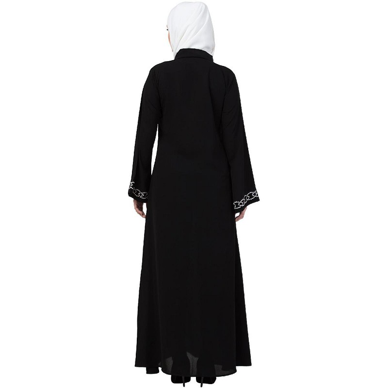open front abaya black
