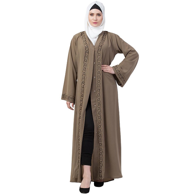 modern front open abaya