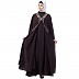 Double layered Irani Kaftan abaya- Chocolate brown