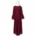 Casual abaya with bell sleeves- Wine color Casual abaya with bell sleeves- Wine color