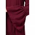 Casual abaya with bell sleeves- Wine color Casual abaya with bell sleeves- Wine color