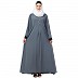 Casual abaya with piping work- Grey Casual abaya with piping work- Grey