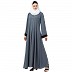 Casual abaya with piping work- Grey Casual abaya with piping work- Grey