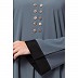 Casual abaya with piping work- Grey Casual abaya with piping work- Grey