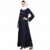 Casual abaya with piping work- Navy Blue Casual abaya with piping work- Navy Blue
