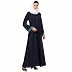 Casual abaya with piping work- Navy Blue Casual abaya with piping work- Navy Blue
