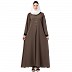 Casual abaya with piping work- Beige Casual abaya with piping work- Beige
