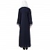 Casual A-line abaya with piping work- Navy Blue Casual A-line abaya with piping work- Navy Blue