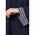 Casual A-line abaya with piping work- Navy Blue Casual A-line abaya with piping work- Navy Blue