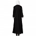 Casual A-line abaya with piping work- Black