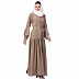 Front open abaya with a belt- Beige Front open abaya with a belt- Beige