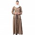 Front open abaya with a belt- Beige Front open abaya with a belt- Beige
