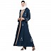 Embroidery abaya in double layers- Firozi-Beige Embroidery abaya in double layers- Firozi-Beige