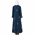 Embroidery abaya in double layers- Firozi-Beige Embroidery abaya in double layers- Firozi-Beige