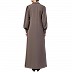 Collared abaya with embroidery- Beige Collared abaya with embroidery- Beige