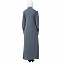 Collared abaya with embroidery- Grey Collared abaya with embroidery- Grey