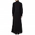 Collared abaya with embroidery- Black Collared abaya with embroidery- Black