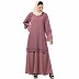 Layered Abaya with Embroidery work- Pink Layered Abaya with Embroidery work- Pink