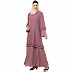 Layered Abaya with Embroidery work- Pink Layered Abaya with Embroidery work- Pink