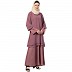 Layered Abaya with Embroidery work- Pink Layered Abaya with Embroidery work- Pink