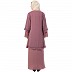 Layered Abaya with Embroidery work- Pink Layered Abaya with Embroidery work- Pink