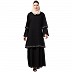 Layered Abaya with Embroidery work- Black Layered Abaya with Embroidery work- Black