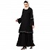 Layered Abaya with Embroidery work- Black Layered Abaya with Embroidery work- Black