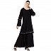 Layered Abaya with Embroidery work- Black Layered Abaya with Embroidery work- Black