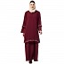 Layered Abaya with Embroidery work- Maroon Layered Abaya with Embroidery work- Maroon