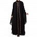 Double layered Irani Kaftan abaya with embroidery- Black Double layered Irani Kaftan abaya with embroidery- Black