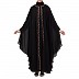 Double layered Irani Kaftan abaya with embroidery- Black Double layered Irani Kaftan abaya with embroidery- Black