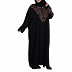 Premium A-line abaya with embroidery work- Jet Black Premium A-line abaya with embroidery work- Jet Black