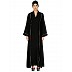 Shiny Nida abaya with piping work- Black Shiny Nida abaya with piping work- Black