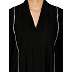 Shiny Nida abaya with piping work- Black Shiny Nida abaya with piping work- Black
