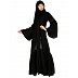 Bell sleeves abaya with Stone work- Black Bell sleeves abaya with Stone work- Black