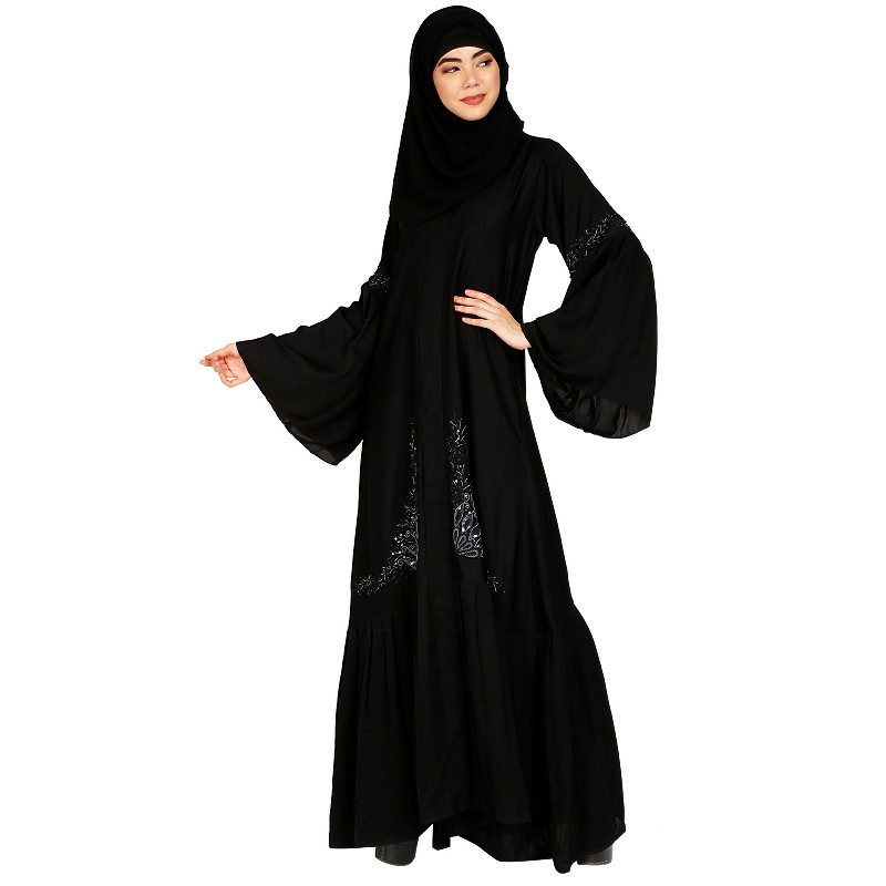 black bell sleeve abaya
