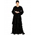 Frock Style Shiny Nida abaya- Black Frock Style Shiny Nida abaya- Black
