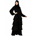 Frock Style Shiny Nida abaya- Black Frock Style Shiny Nida abaya- Black