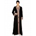 Elegant abaya with Fashionable wooden buttons- Black Elegant abaya with Fashionable wooden buttons- Black