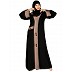 Elegant abaya with Fashionable wooden buttons- Black Elegant abaya with Fashionable wooden buttons- Black