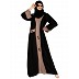 Elegant abaya with Fashionable wooden buttons- Black Elegant abaya with Fashionable wooden buttons- Black