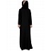 Elegant abaya with Fashionable wooden buttons- Black Elegant abaya with Fashionable wooden buttons- Black