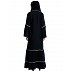 Bell sleeves abaya with piping work- Black Bell sleeves abaya with piping work- Black