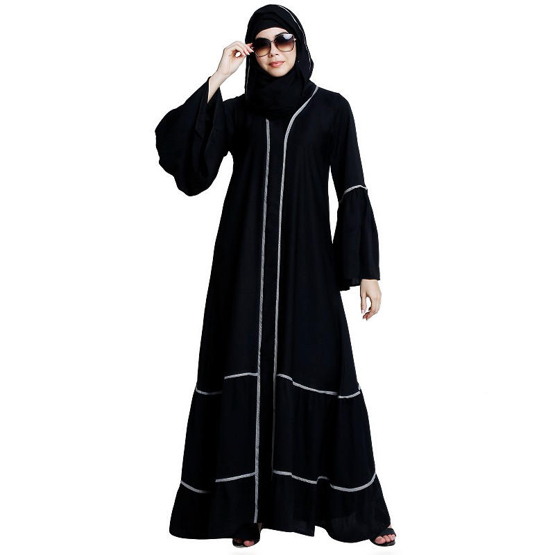 black bell sleeve abaya
