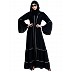 Bell sleeves abaya with piping work- Black Bell sleeves abaya with piping work- Black